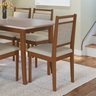 Conjunto Sala Jantar Mesa Tampo Bp Pés Madeira Maciça 6 Cadeiras Madeira - 11