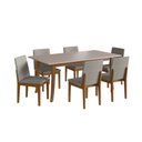 Ver imagem 2 de Conjunto Sala de Jantar Mesa com Tampo em Bp, Pés Madeira Maciça 6 Cadeiras Madeira