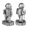 Estatueta Mini Astronauta De Resina Decoração Prata 11,5x6,5 - 5
