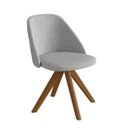 Ver mais imagens de Conjunto Sala de Jantar Mesa Redonda com Tampo em MDF com Vidro Fendi, Pés Madeira Maciça 4 Cadeiras Bege/Imbuia/Cinza Claro