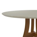 Ver imagem 6 de Conjunto Sala de Jantar Mesa Redonda com Tampo em MDF com Vidro Fendi, Pés Madeira Maciça 4 Cadeiras Bege/Imbuia/Cinza Claro
