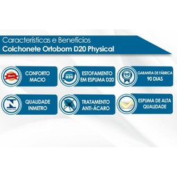 Colchonete Solteiro D20 Multiuso Viagem Camping (78x188x4) - Ortobom - 2