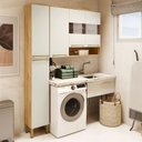 Ver imagem 1 de Conjunto para Lavanderia com 2 Peças 100% Mdf com Vidro Reflecta Itália Espresso Móveis