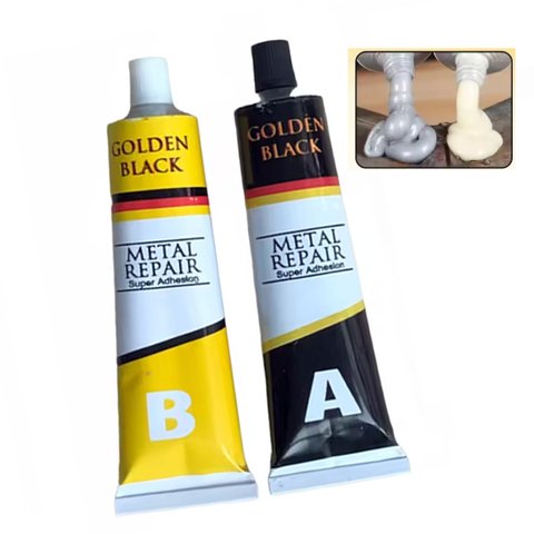 Super Cola Epoxi Reparo Metal Aluminio Aço Secagem Rapida Vazamento Resistente Ab.midia Bsl3324-1