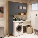 Ver imagem 3 de Conjunto para Lavanderia com 2 Peças 100% Mdf com Vidro Reflecta Itália Espresso Móveis