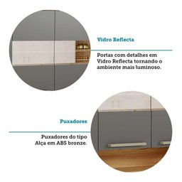 Conjunto para Lavanderia com 2 Peças 100% Mdf com Vidro Reflecta Itália Espresso Móveis - 6