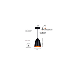 Kit 3 Lustre Pendente Bala Vegas Soft PT Fosco com Cobre - 2