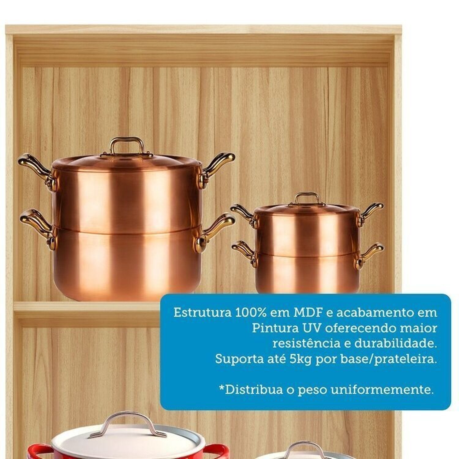Conjunto de Armário Multiuso com 2 Peças 100% Mdf Itália Espresso Móveis - 7