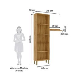 Conjunto de Armário Multiuso com 2 Peças 100% Mdf Itália Espresso Móveis - 4