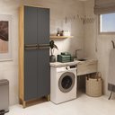 Ver imagem 1 de Conjunto de Armário Multiuso com 2 Peças 100% Mdf Itália Espresso Móveis