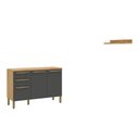 Ver imagem 2 de Conjunto para Lavanderia com 2 Peças 100% MDF Itália Espresso Móveis Cinza/Amêndoa/Chumbo
