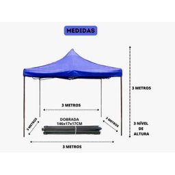 Tenda Gazebo 3x3 Infinity Articulado Pés Aluminio Dobrável:azul - 5