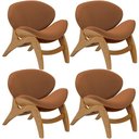 Ver imagem 1 de Kit 4 Poltronas Decorativa Orgânica Sala Living Kadosh L02 Bouclê Terracota