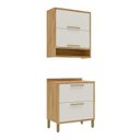 Ver imagem 3 de Conjunto para Lavanderia com 2 Peças 100% MDF Vicenza Espresso Móveis Bege/Amêndoa/Off White