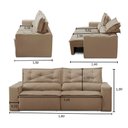 Ver imagem 4 de Sofá Retrátil e Reclinável 3 lugares com Molas 1,80m Livia Suede Cappuccino Adonai Estofados