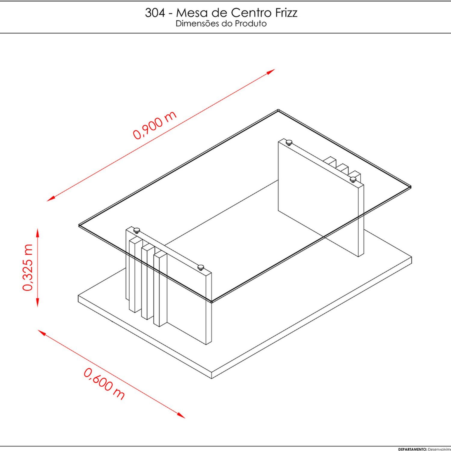 Mesa de Centro para Sala de Estar Frizz - 3