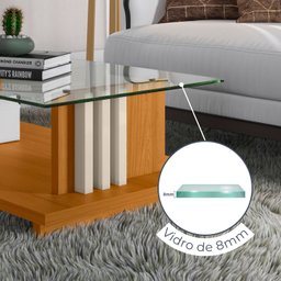 Mesa de Centro para Sala de Estar Retangular Frizz - 4