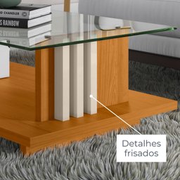 Mesa de Centro para Sala de Estar Retangular Frizz - 5