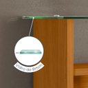 Ver imagem 7 de Aparador para Sala de Estar Frisado Tampo de Vidro 2 Prateleiras Frizz