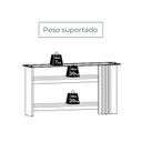 Ver imagem 6 de Aparador para Sala de Estar Frisado Tampo de Vidro 2 Prateleiras Frizz