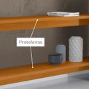 Ver imagem 6 de Aparador para Sala de Estar Frisado Tampo de Vidro 2 Prateleiras Frizz