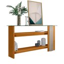 Ver imagem 3 de Aparador para Sala de Estar Frisado Tampo de Vidro 2 Prateleiras Frizz