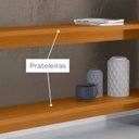 Ver imagem 6 de Aparador para Sala de Estar Frisado Tampo de Vidro 2 Prateleiras Frizz