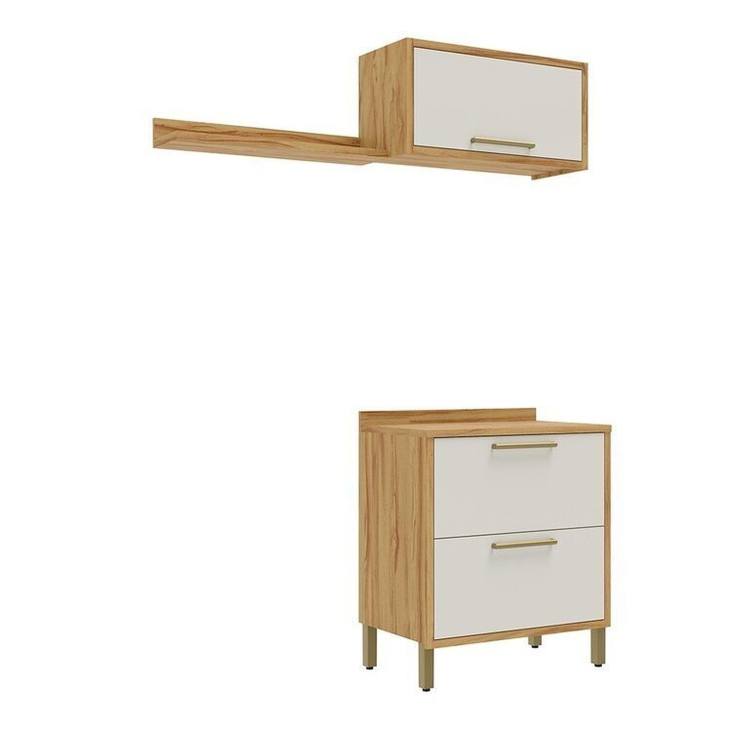Conjunto para Lavanderia com 3 Peças 100% Mdf Vicenza Espresso Móveis - 3