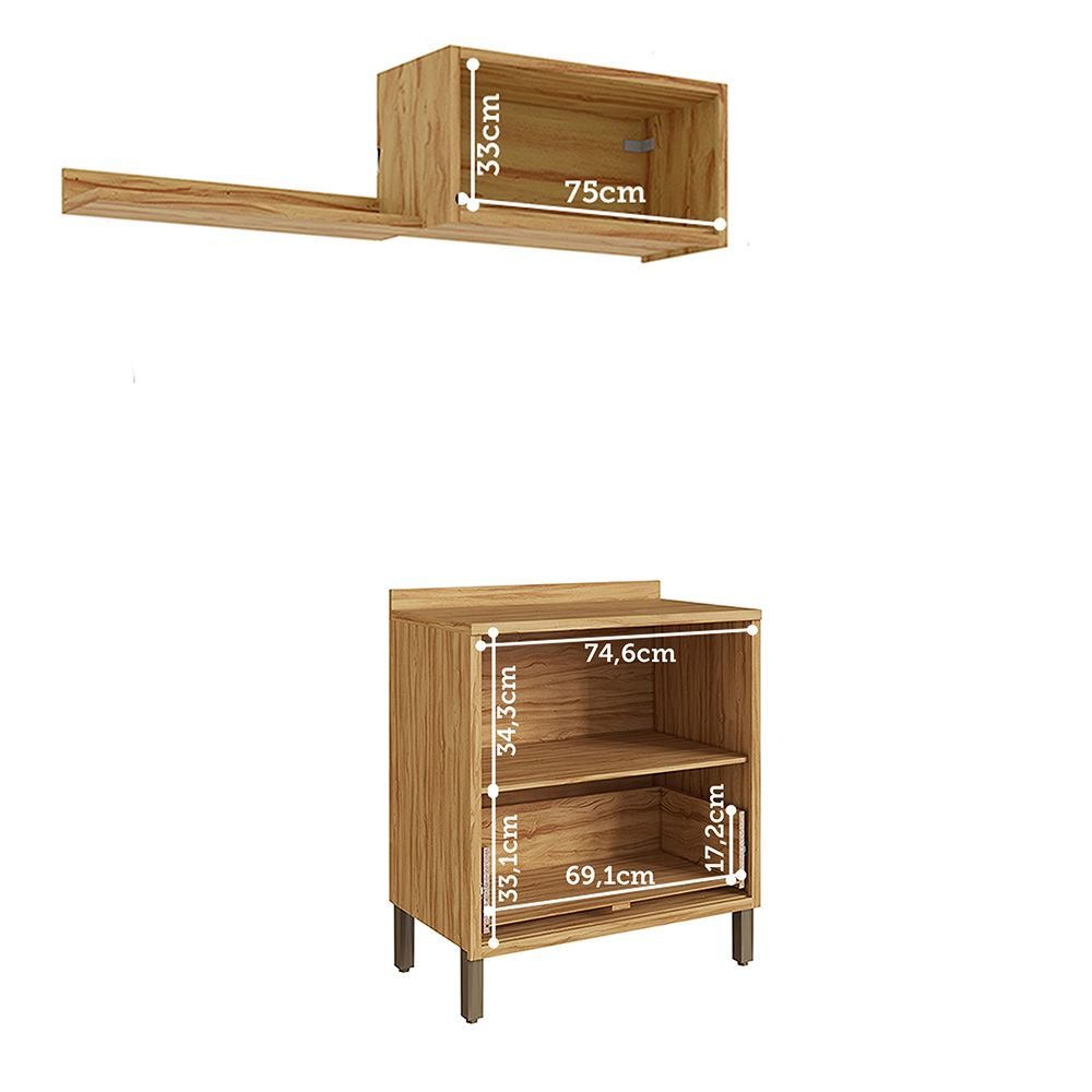 Conjunto para Lavanderia com 3 Peças 100% Mdf Vicenza Espresso Móveis - 4