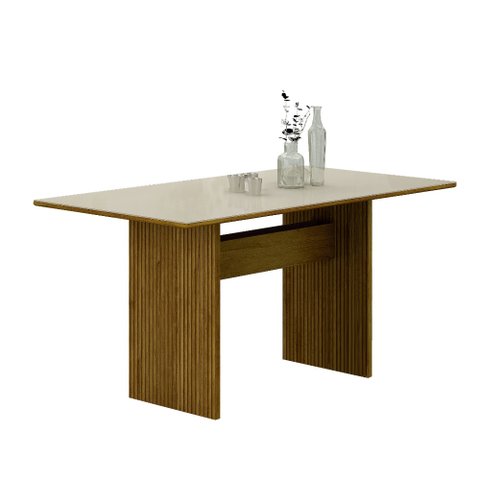Mesa de Jantar 1,60m para 6 Cadeiras Florença New Leifer Moveis Freijó/freijó Decor/off White