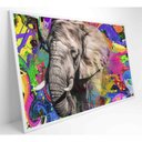 Ver imagem 2 de Quadro Pitura Colorida Elefante 90x60 Cm Adesivo Fotográfico