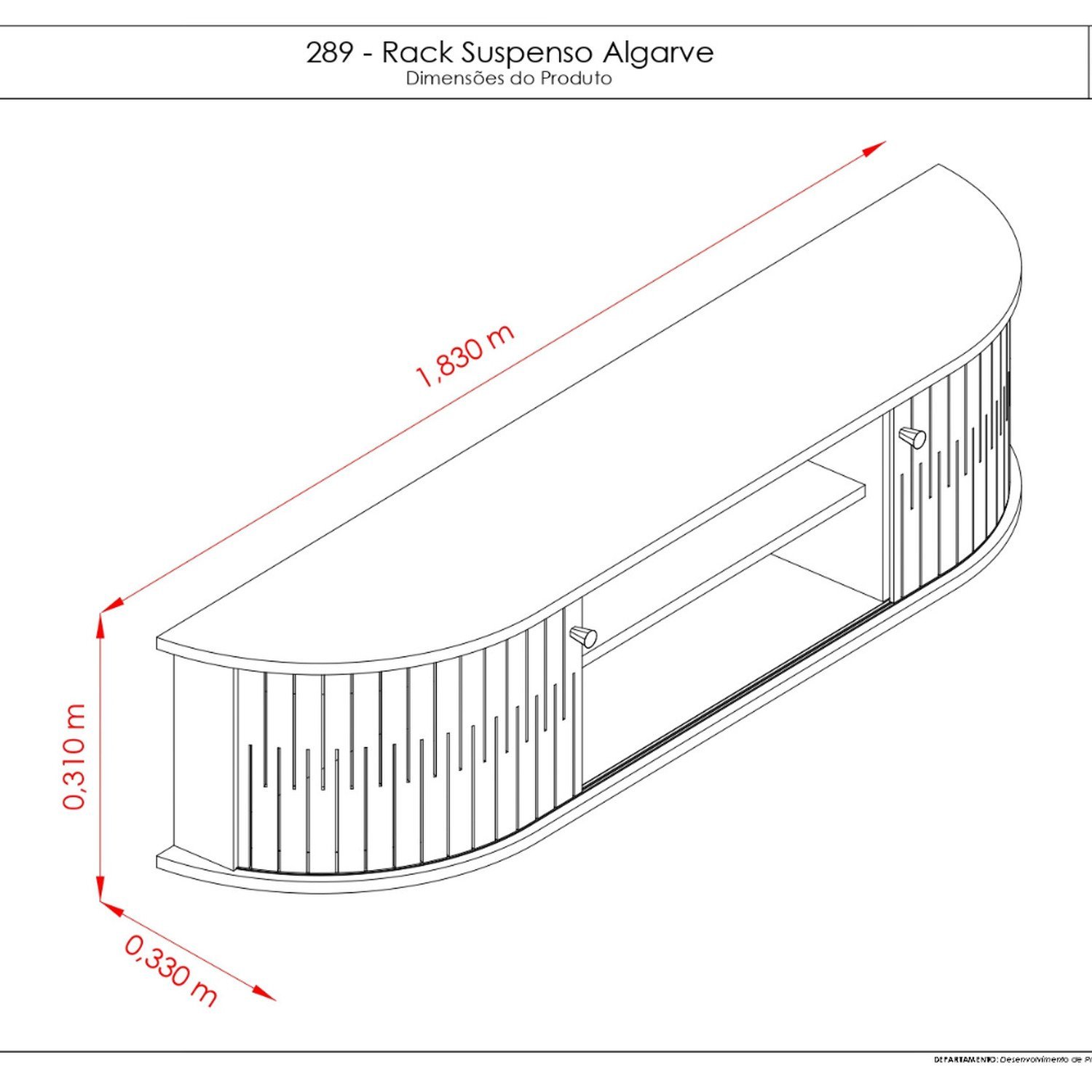 Rack para Sala de Estar Suspenso para Tvs até 75 Polegadas - 3