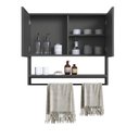 Ver imagem 2 de Armário Espelheira para Banheiro 80cm com 2 Portas e Toalheiro Estilo Industrial