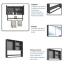 Ver imagem 7 de Armário Espelheira para Banheiro 80cm com 2 Portas e Toalheiro Estilo Industrial