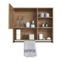 Ver imagem 2 de Armário Espelheira para Banheiro 80cm com 1 Porta 4 Nichos e Toalheiro P1042