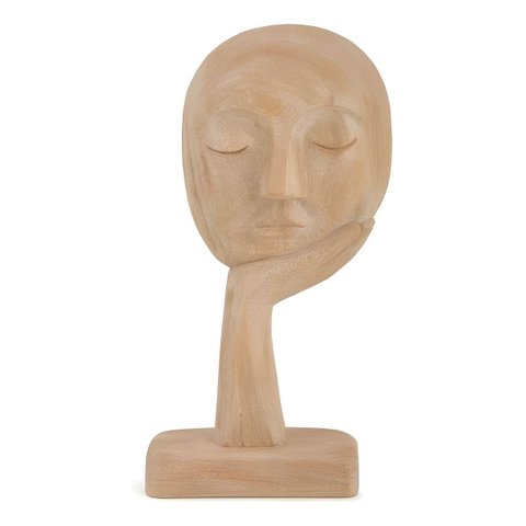 Decoração Escultura Face sobre a Mão Polirresina Mart 17504