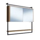 Ver imagem 3 de Armário Espelheira para Banheiro 80cm com 1 Prateleira Externa e Toalheiro Estilo Industrial P1043