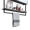Armário Espelheira para Banheiro 80cm com 1 Prateleira Externa e Toalheiro Estilo Industrial P1043 - 5
