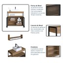Ver imagem 7 de Armário Gabinete de Banheiro 80cm Estilo Industrial com 2 Portas Marrom/Preto/Mel