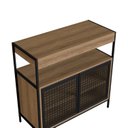 Ver imagem 6 de Armário Gabinete de Banheiro 80cm Estilo Industrial com 2 Portas Marrom/Preto/Mel