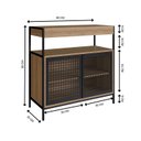 Ver imagem 4 de Armário Gabinete de Banheiro 80cm Estilo Industrial com 2 Portas Marrom/Preto/Mel