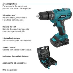 Parafusadeira Philco Force Ppf120mf 3 em 1 1500rpm Bivolt - 5