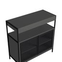 Ver imagem 6 de Armário Gabinete de Banheiro 80cm Estilo Industrial com 2 Portas P1038 sem Cuba Preto/Grafite