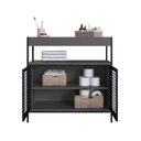 Ver imagem 5 de Armário Gabinete de Banheiro 80cm Estilo Industrial com 2 Portas P1038 sem Cuba Preto/Grafite