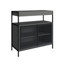 Ver imagem 2 de Armário Gabinete de Banheiro 80cm Estilo Industrial com 2 Portas P1038 sem Cuba Preto/Grafite