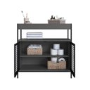 Ver imagem 2 de Armário Gabinete de Banheiro 80cm Estilo Industrial com 2 Portas P1038 sem Cuba