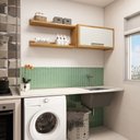 Ver imagem 2 de Conjunto para Lavanderia Aéreo com 2 Peças 100% Mdf Vicenza Espresso Móveis