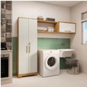 Ver imagem 4 de Conjunto para Lavanderia com 3 Peças 100% MDF Vicenza Espresso Móveis Bege/Amêndoa/Off White