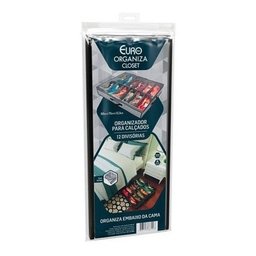 Organizador Para Calçados 12 Pares Euro Sapateira Portátil - Cinza - 6