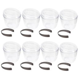 8 Baldes de Gelo com Tampa e Pegador 1,9l Transparente Crippa Plástico Champanheira   - 1
